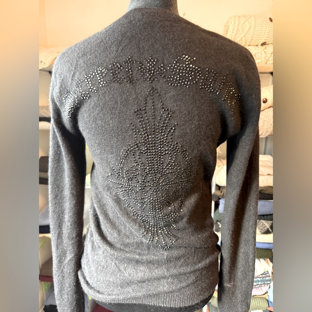Street Saint Cashmere Crewneck, Black S, Beaded on Back With S&S Logo